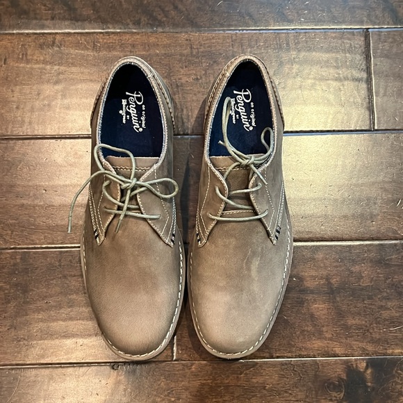 Penguin Men's Brown Leather Shoes size 10.5 - Picture 3 of 8